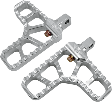 Adjustable Serrated Footpegs - With Heel - Clear