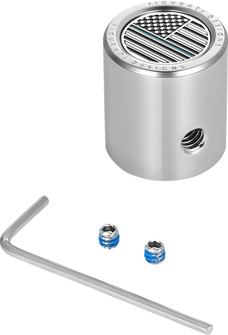 Heel-Toe Shifter Cover - Green Line American Flag - Stainless Steel 1982 - 2022