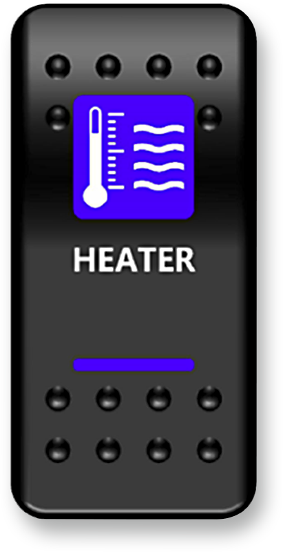 Rocker Switch - Heater - Blue