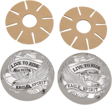 \"Live to Ride\" Gas Cap Covers - Chrome 1973 - 2023