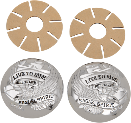 \"Live to Ride\" Gas Cap Covers - Chrome 1973 - 2023