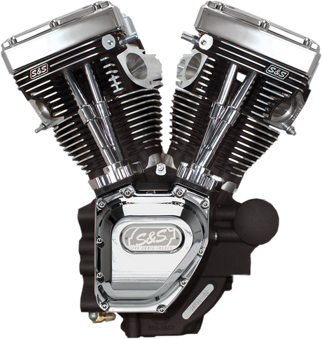 T143 Long Block Engine - Wrinkle Black and Chrome - Touring 2007 - 2016