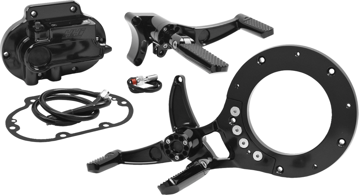 Mid Control Conversion Kit - Black - Knurled Pegs - FLH/FLT 2021 - 2023