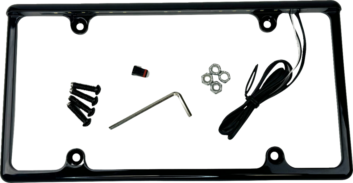 License Plate Frame - LED - Gloss Black
