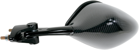 Mirror - Side View - Black/Carbon Fiber - Rectangle - Left - Kawasaki 2000 - 2001