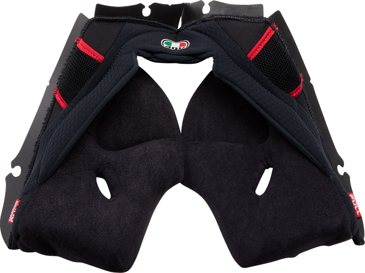 Pista GP RR Cheek Pads - Black/Red - 2XL