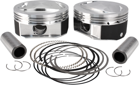 High Compression Piston Kit - 110\" Twin Cam CVO Motor - +.010 2007 - 2017