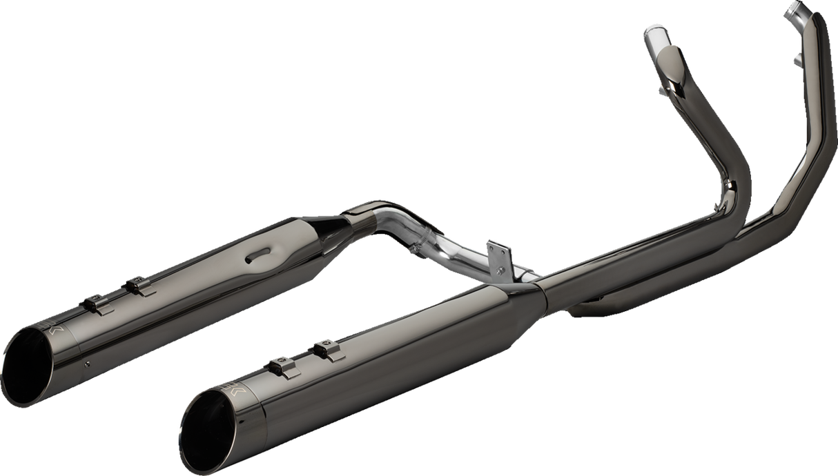 2-into-2 Dominator Exhaust System with 4-1/2\" Mufflers - Eclipse® with Edge Tip - M8  2017 - 2024