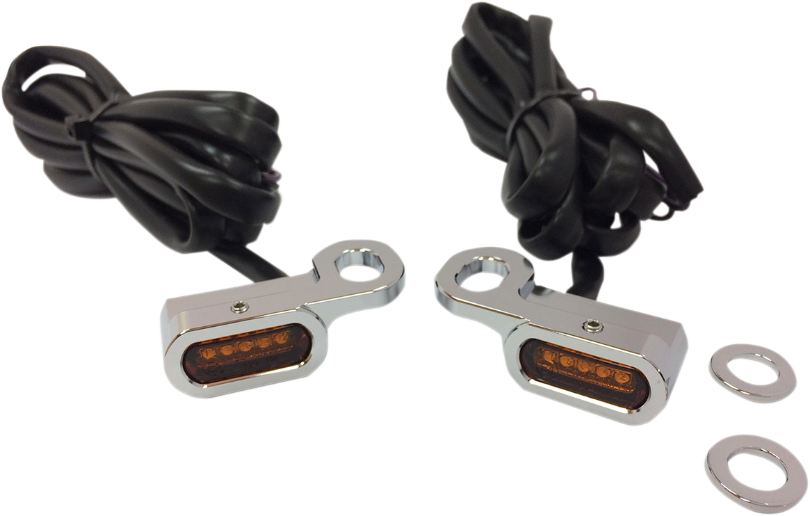 LED Handlebar Marker Lights - Hydraulic Clutch - Chrome/Amber 2009 - 2017
