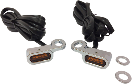 LED Handlebar Marker Lights - Hydraulic Clutch - Chrome/Amber 2009 - 2017