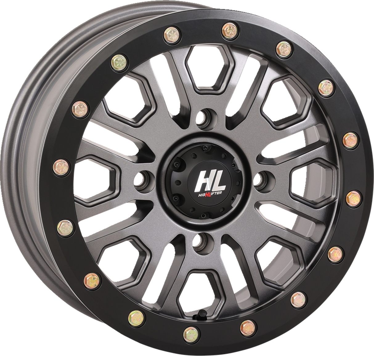 Wheel - HL23 Beadlock - Front/Rear - Gun Metal Gray - 14x7 - 4/156 - 5+2 (+38 mm) 1996 - 2024