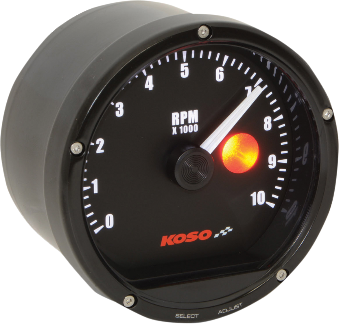 TNT-01R Tachometer with Shift Light - 10,000 RPM - Black Casing/Black Face - 3.41\"