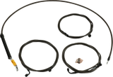 Standard Midnight Braided Handlebar Cable/Brake Line Kit - Stock Ape Hangers - \'23-\'24 Touring 2023 - 2024