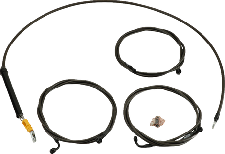 Standard Midnight Braided Handlebar Cable/Brake Line Kit - Stock Ape Hangers - \'23-\'24 Touring 2023 - 2024