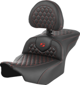 Roadsofa™ Seat - with Backrest - Honeycomb - Red Stitch - FLTR/FLHX \'23-\'24 2023 - 2024