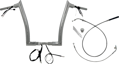 1-1/2\" EZ Install Pointed Top Handlebar - 14\" - Chrome 2023 - 2024