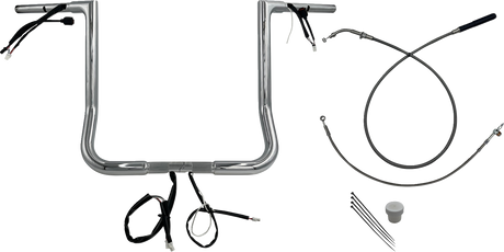 EZ Install Wired Handlebar Kit - 1-1/4\" - Flat Top - 16\" - Chrome 2023 - 2024