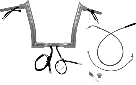 1-1/2\" EZ Install Pointed Top Handlebar - 12\" - Chrome 2023 - 2024