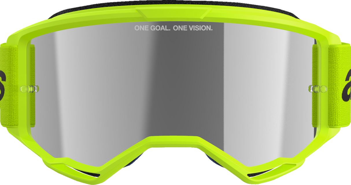 Vision 3 Goggle - Wordmark - Yellow Fluo - Silver Mirror Lens