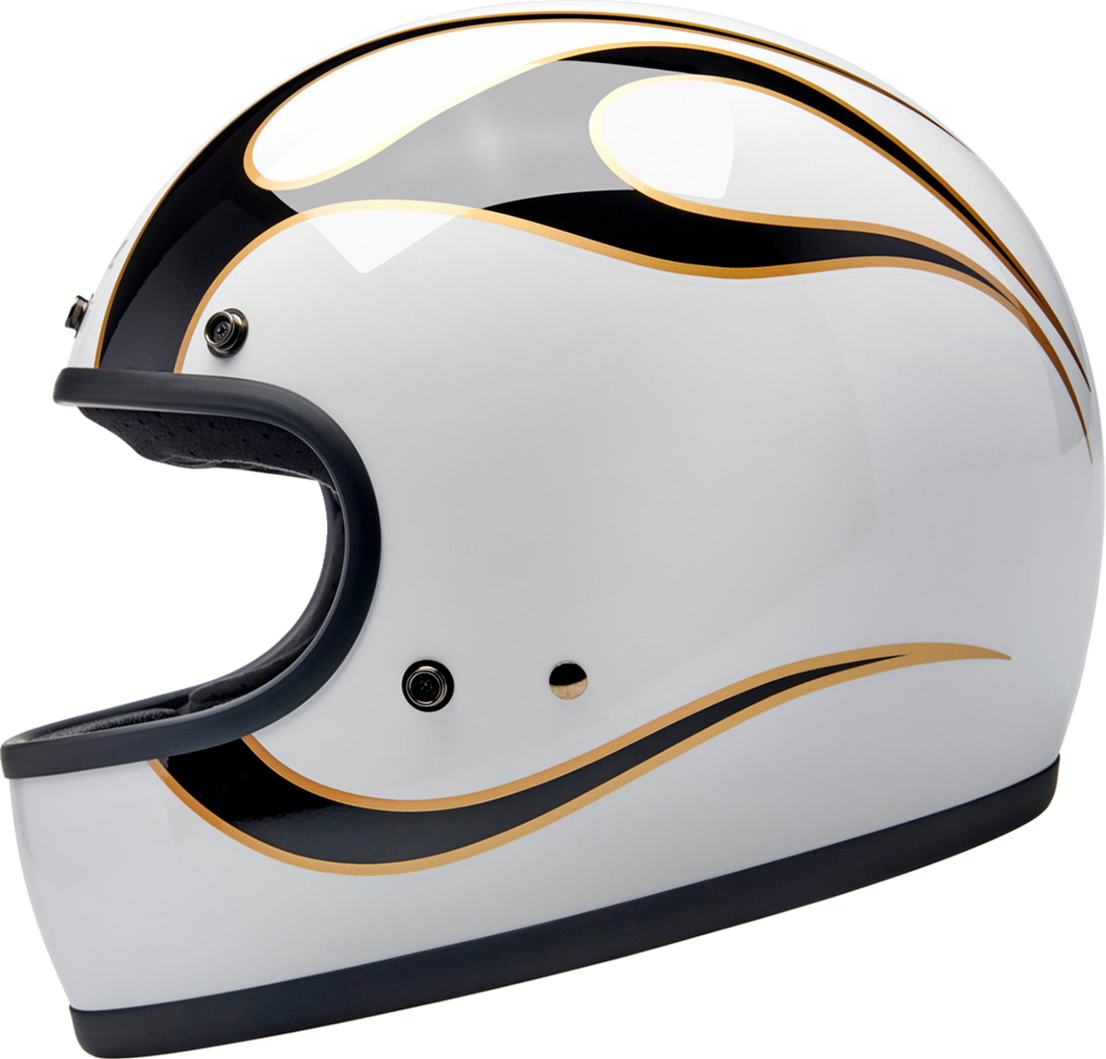 Gringo Helmet - Flames - White/Black - XS