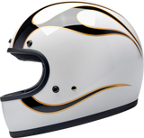 Gringo Helmet - Flames - White/Black - Small