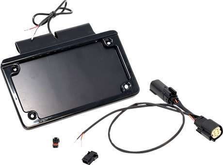 Saddlebag Tag Holder w/ Illuminated License Plate Frame - \'10 FLHX 2010 - 2013