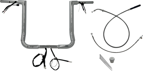 EZ Install Wired Handlebar Kit - 1-1/2\" - Flat Top - 16\" - Chrome 2023 - 2024