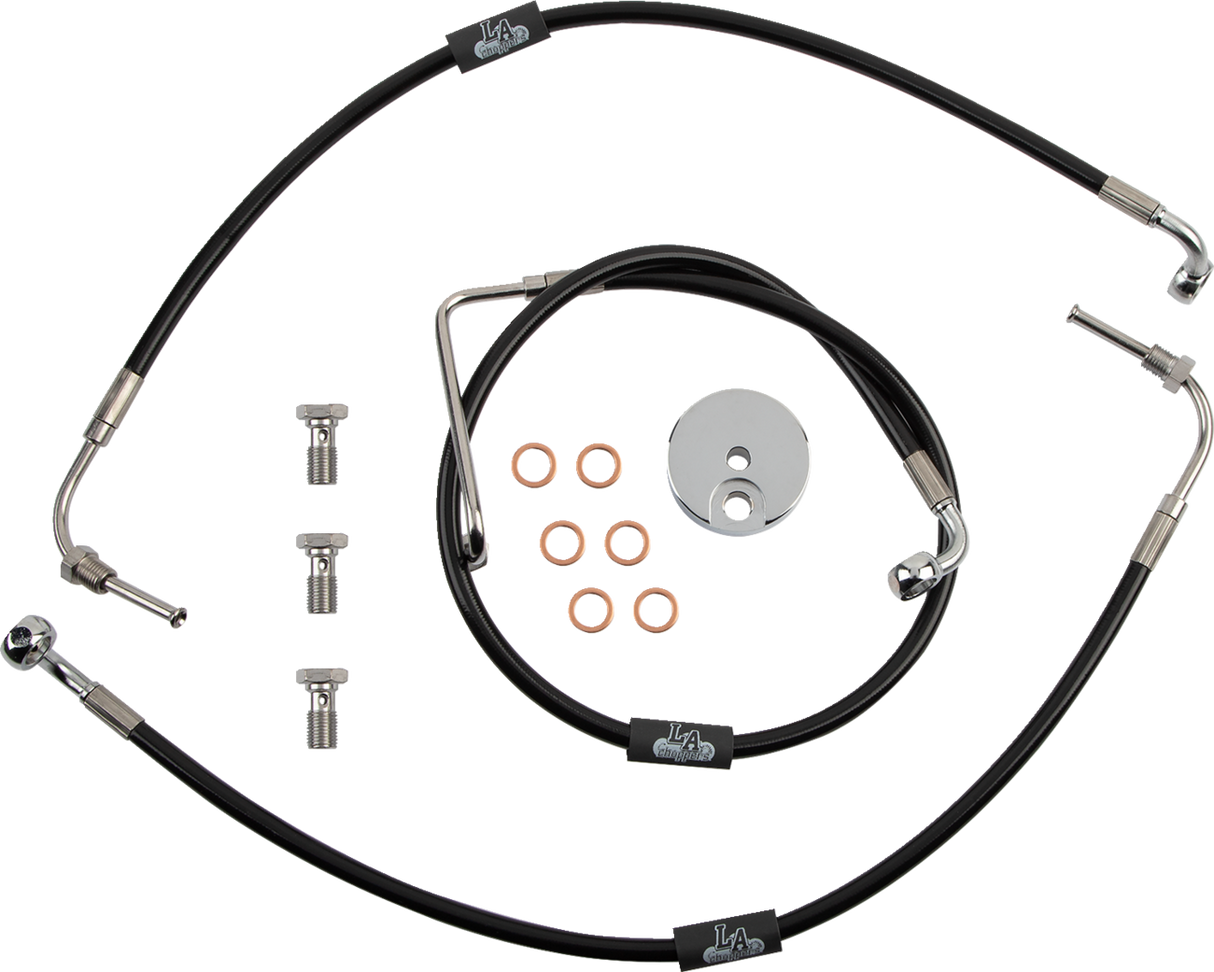 Brake Line - 12\" - 14\" Ape Hanger Handlebars - Black 2008 - 2017