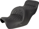 RoadSofa™ Seat - without Backrest - Full Lattice Stitch - Black - Heated - GL1500 \'88-\'00 1988 - 2000