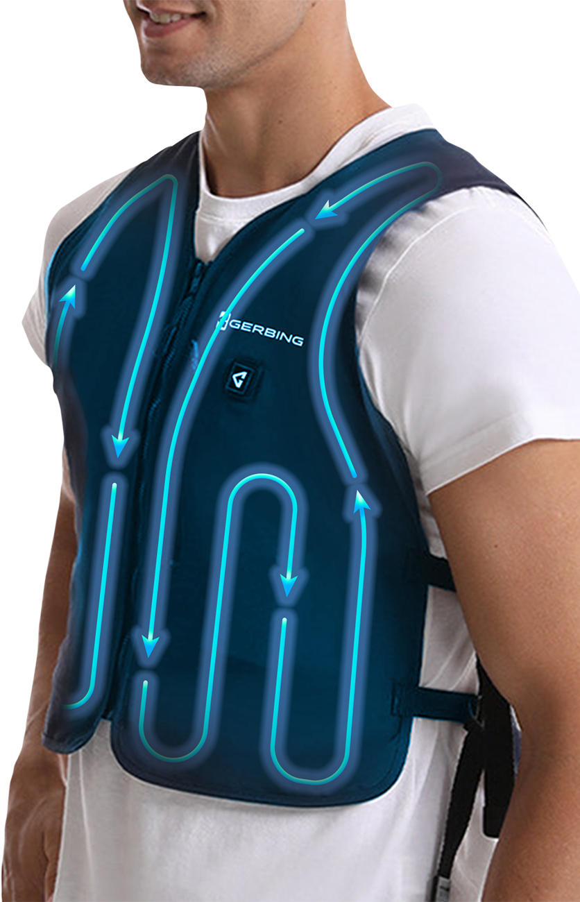 5V Touch Button Circulatory Cooling Vest - Blue