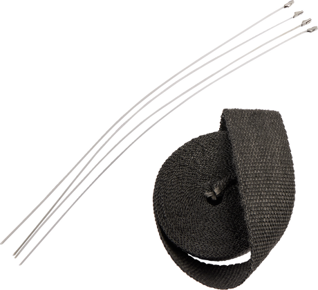 Exhaust Heat Wrap Kit with Ties - Black - 2\" x 25\'