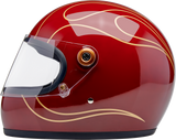 Gringo S Helmet - Flames - Gloss Garnet Red - Small