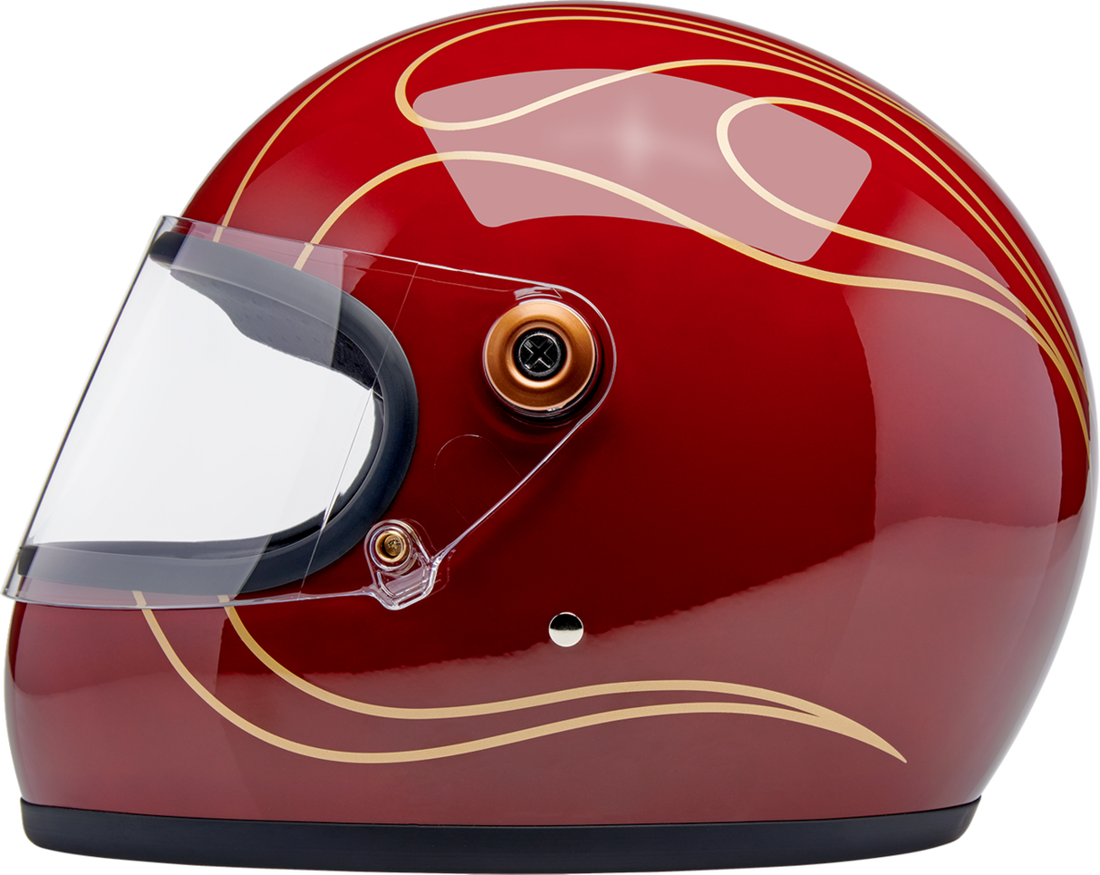 Gringo S Helmet - Flames - Gloss Garnet Red - Large