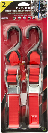 Over-Center Buckle Strap - 1\" x 6\' - Red