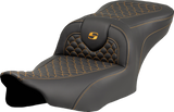 Roadsofa™ Seat - Dragon Scale Stitch - Gold Stitch - w/o Backrest - FLTR/FLHX \'23-\'24 2023 - 2024