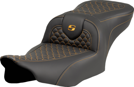 Roadsofa™ Seat - Dragon Scale Stitch - Gold Stitch - w/o Backrest - FLTR/FLHX \'23-\'24 2023 - 2024