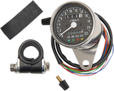 KPH Mini Mechanical Speedometer with LED Indicators - Black Face - 2:1 Ratio - 2.4\"