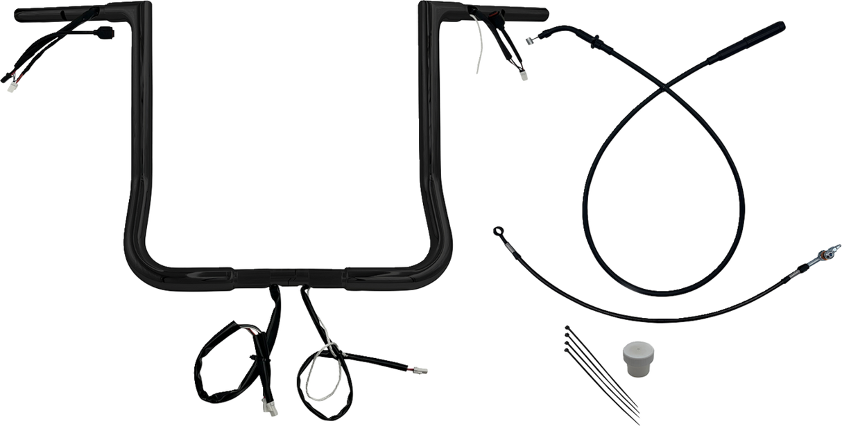 EZ Install Wired Handlebar Kit - 1-1/4\" - Flat Top - 16\" - Black 2023 - 2024