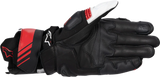 GP Plus R V3 Leather Gloves - Black/White/Bright Red - 2XL