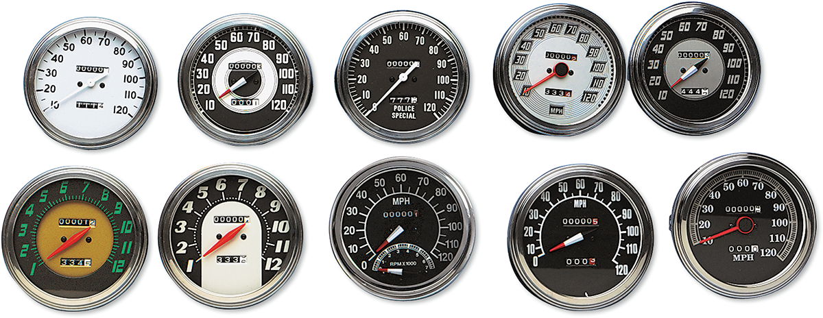 5\" MPH FL-\'36-\'40 Style 1:1 Speedometer - White Face 1962 - 1983