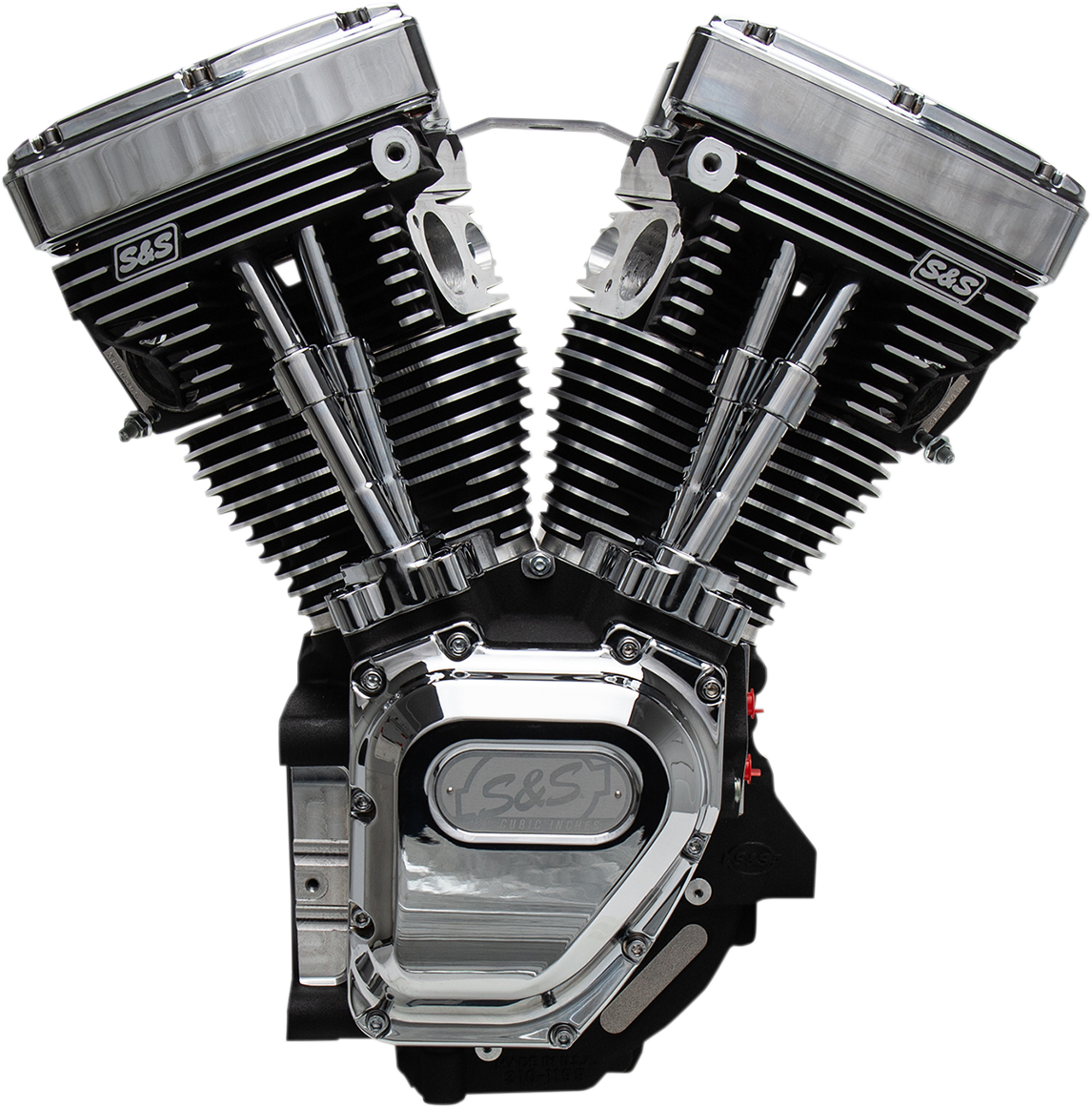 T111 Long Block Engine - Wrinkle Black and Chrome - Touring | Dyna 1999 - 2006