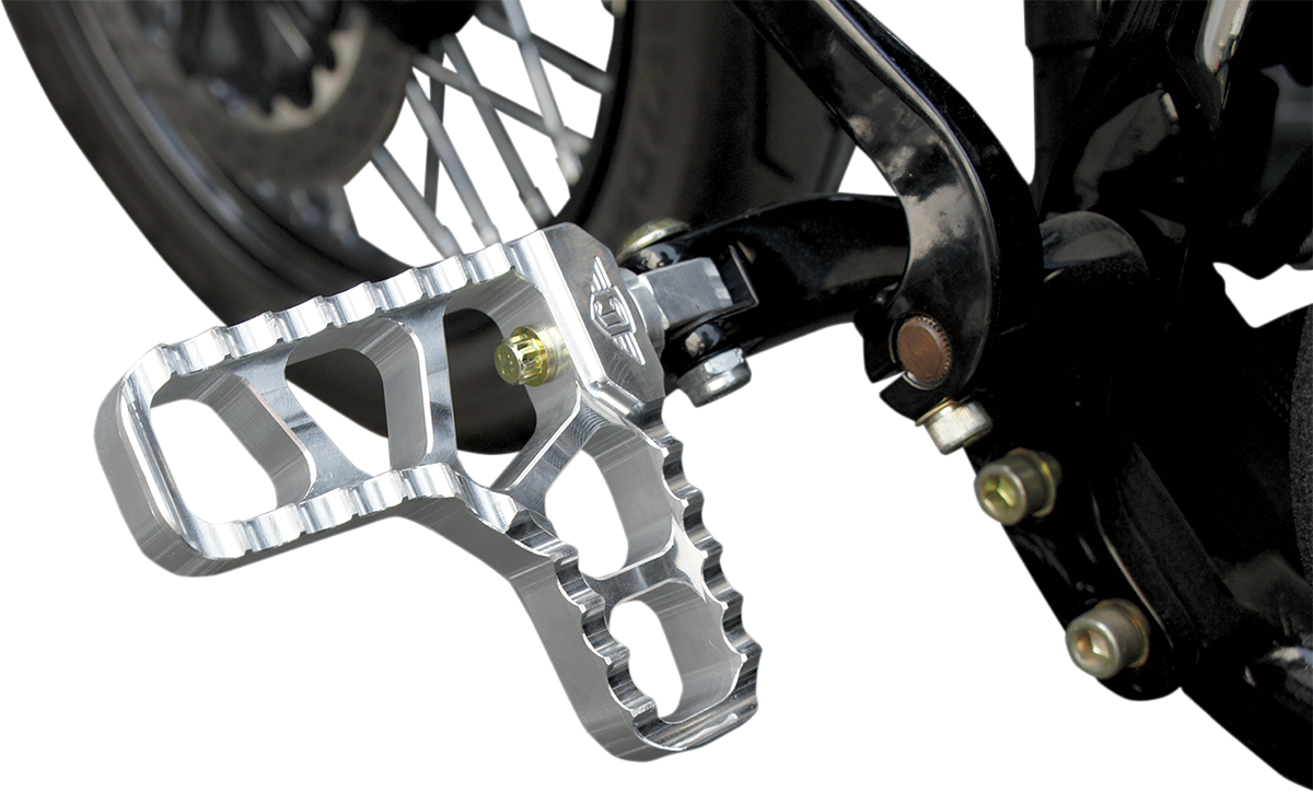 Adjustable Serrated Footpegs - With Heel - Clear