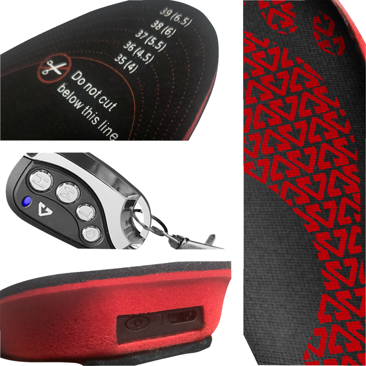 3V Rechargeable Heated Insoles with Remote - Large/XL