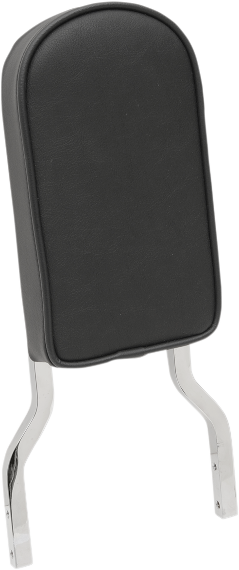 Sissy Bar Pad - Tall - Smooth W/Piping - Black