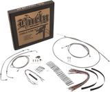 Handlebar Cable/Brake Line Kit - Complete - 15\" Ape Hanger Handlebars - Stainless Steel 2008 - 2013
