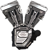 T124 Long Block Engine - Wrinkle Black and Chrome - Touring 2007 - 2016