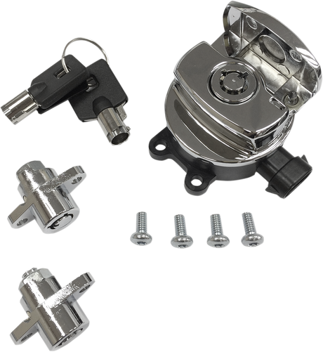 Side Hinge Ignition Switch with Saddlebag Lock - Chrome 2014 - 2023