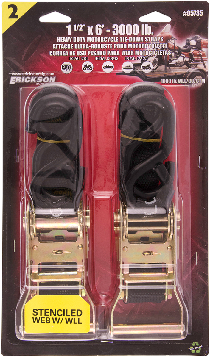 Ratchet Straps - 1.5\" x 6\' - Black