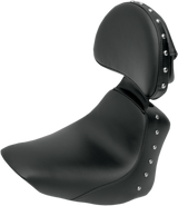 Heels Down Solo Seat - With Backrest - Studded - Black - FLSTC 2006 - 2017