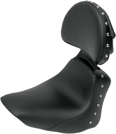 Heels Down Solo Seat - With Backrest - Studded - Black - FLSTC 2006 - 2017